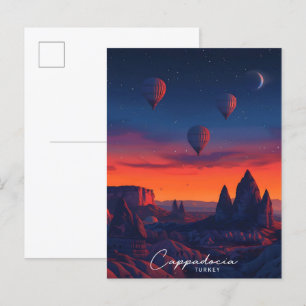 Nacht in Kappadokien Türkei Reisen Postkarte