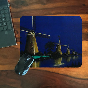 Nacht in Kinderdijk Mousepad
