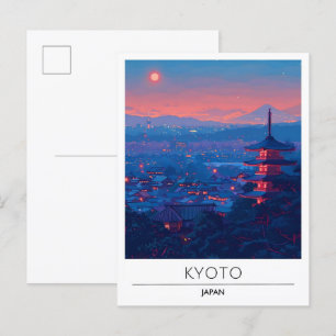 Nacht in Kyoto Japan Reise Postkarte