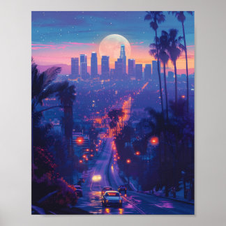 Nacht in Los Angeles California USA Poster