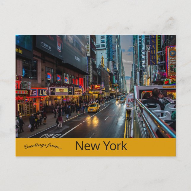Nacht in New York Postcard Postkarte (Vorderseite)