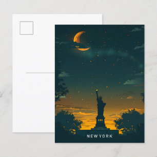 Nacht in New York USA Reise Postkarte