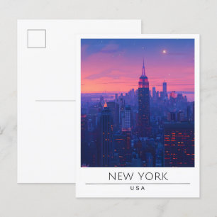 Nacht in New York USA Travel Postkarte