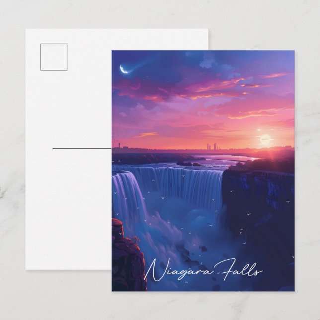 Nacht in Niagara Falls Travel Postkarte (Vorne/Hinten)