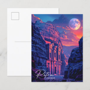 Nacht in Petra Jordanien Reise Postkarte