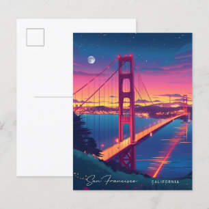 Nacht in San Francisco Kalifornien USA Reise Postkarte