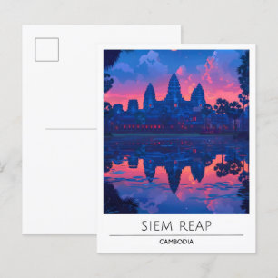 Nacht in Siem Reap Kambodscha Postkarte