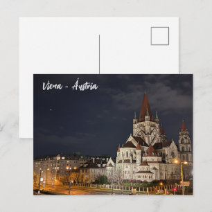 Nacht in Wien, Österreich Postkarte