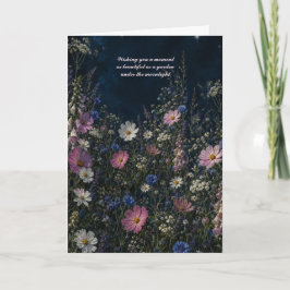 Nacht-Kosmos-Dunkle-Wildblumen-Grußkarte Karte