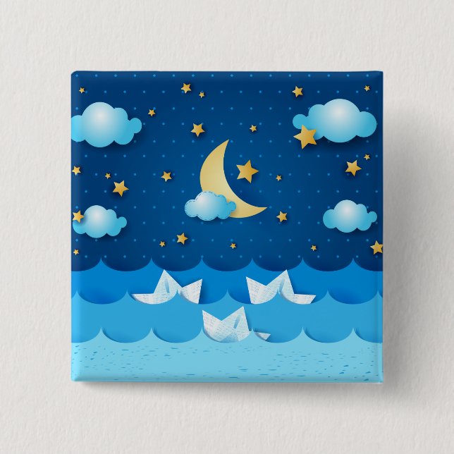 Nacht Meer Button (Vorderseite)
