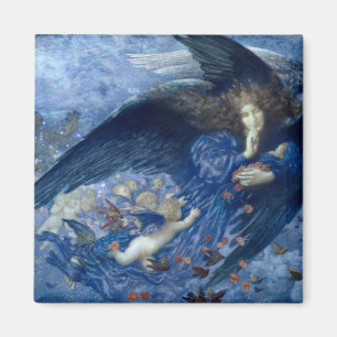 Nacht mit ihrer Train of Stars (Engel mit Cherubs) Magnet