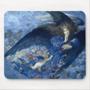 Nacht mit ihrer Train of Stars (Engel mit Cherubs) Mousepad