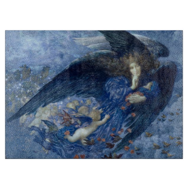 Nacht mit ihrer Train of Stars (Engel mit Cherubs) Schneidebrett (Vorderseite)