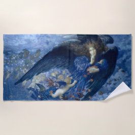 Nacht mit ihrer Train of Stars (Engel mit Cherubs) Strandtuch
