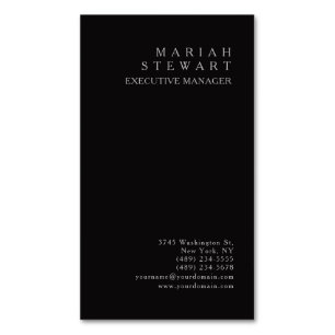 Nacht Schwarz Minimalistisch Elegant Modern Schlic Magnetische Visitenkarte