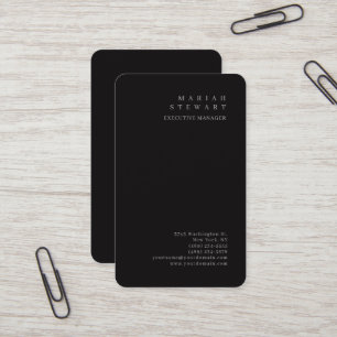Nacht Schwarz Minimalistisch Elegant Modern Schlic Visitenkarte