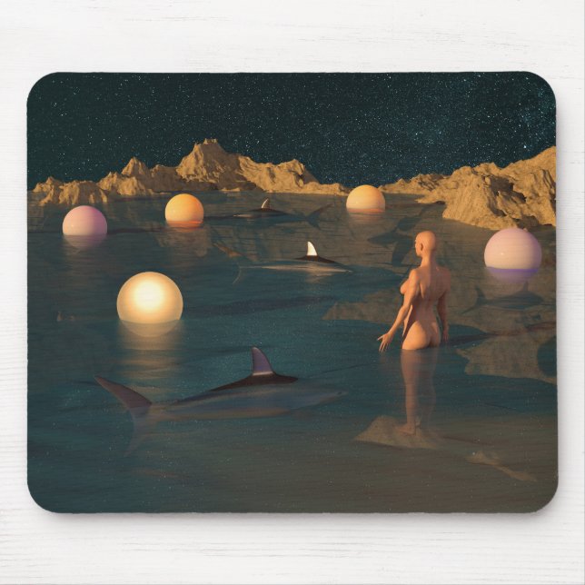 Nacht schwimmen mousepad (Vorne)