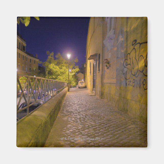 Nacht Straße in Rom, Italien 2 Magnet (Vorne)
