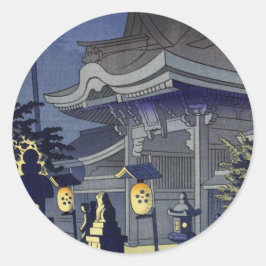 Nacht Szene von Kitano Shrine Asano Takeji Runder Aufkleber