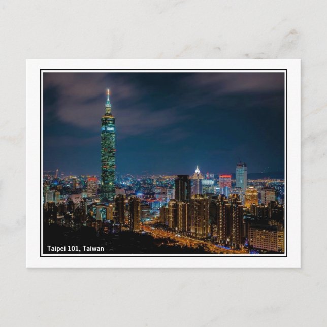Nacht Szene von Taipei 101, Taiwan Postkarte (Vorderseite)