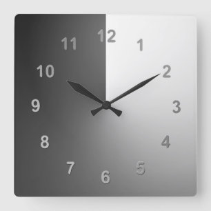 Nacht und Tag Quadratische Wanduhr
