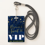 Nacht unter dem Stars Gold Blue Sweet 16 VIP Pass Ausweis<br><div class="desc">Anpassen für jedes Ereignis.</div>