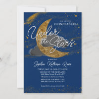 Nacht unter den Sternen Blue Gold Moon Quinceanera