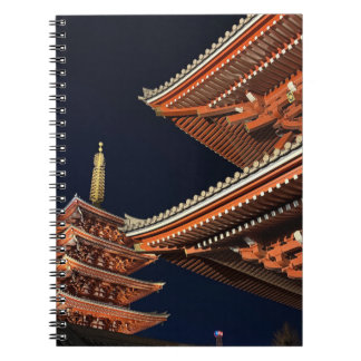 Nacht von Kaminarimon in Tokio Japan Notizblock