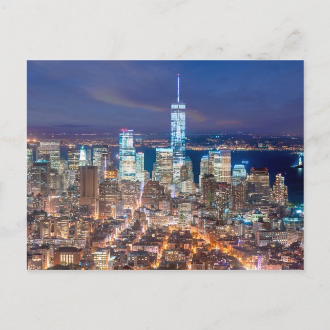 Nacht von Manhattan Postkarte (Vorderseite)