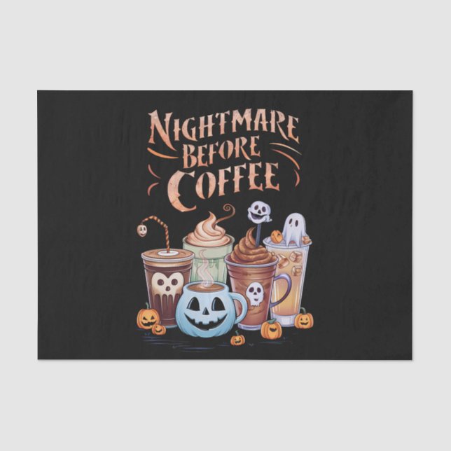 Nacht vor Coffee Pumpkin Gewürz Halloween Seidenpapier (Vorderseite)