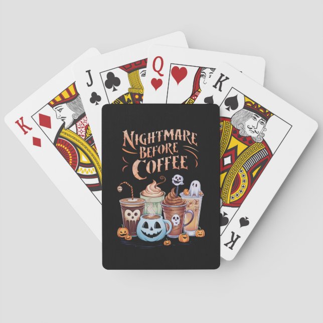 Nacht vor Coffee Pumpkin Gewürz Halloween Spielkarten (Rückseite)