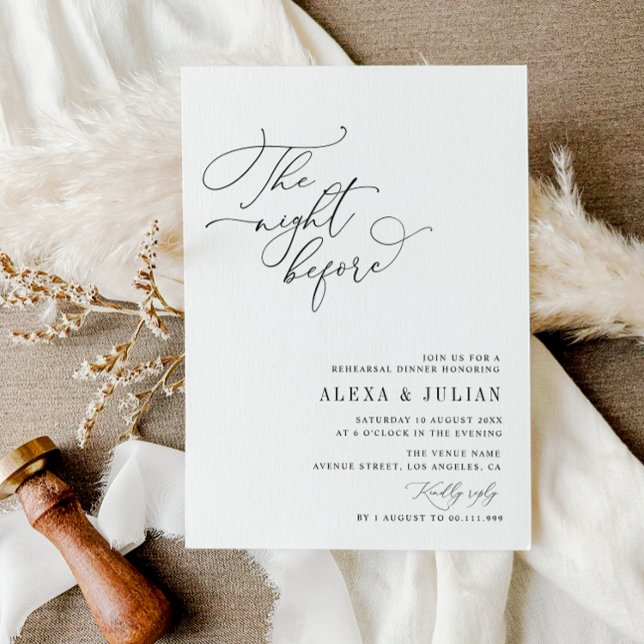 Nacht vor dem Abendessen mit schwarz-weißer Probe Einladung (Von Creator hochgeladen)