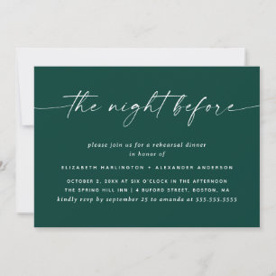 Nacht vor   Tief Aquamarin grüne Probe Abendessen Einladung