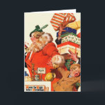 Nacht vor Weihnachten<br><div class="desc">Künstler: Große Frau J.C. Leyendecker |,  die mit Paketen geladen wird,  schleppt schreienden Jungen entlang</div>