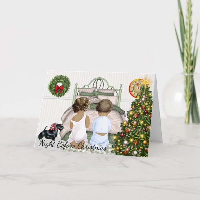 Nacht vor Weihnachten Grußkarte (Vorderseite)
