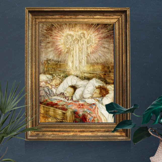 Nacht vor Weihnachten Kinder im Bett Poster (Von Creator hochgeladen)