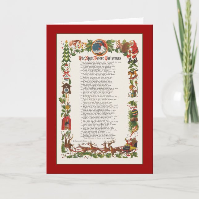 Nacht vor Weihnachten verzierte Gedicht (Vorderseite)
