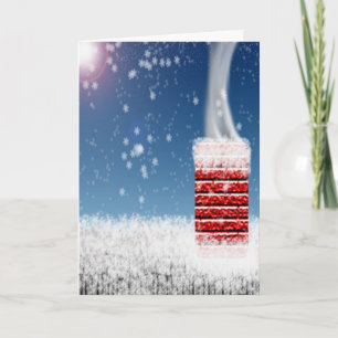 Nacht vor Weihnachten Winter Schneesturm Kamin