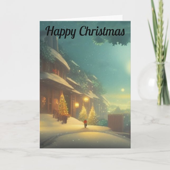 Nacht vor Weihnachtskarte Karte (Vorderseite)