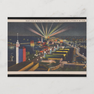 Nachtansicht der Chicago-Weltausstellung 1933 Postkarte
