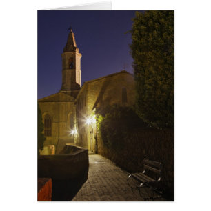 Nachtansicht der Kirche bei Dämmerung, Pienza, Ita
