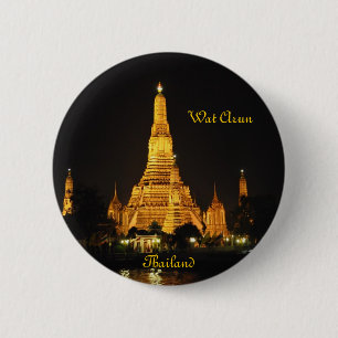 Nachtansicht der Tempel Wat Arun in Bangkok Button