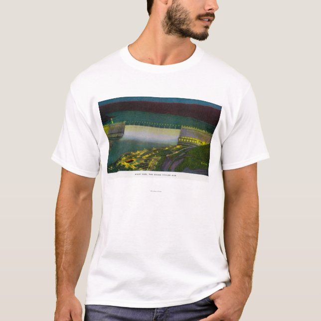 Nachtansicht, großartige Coulee Verdammung T-Shirt (Vorderseite)