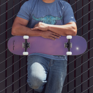 Nachtansicht Personalisierter Farbverlauf Name Skateboard