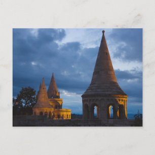Nachtansicht von Fisherman's Bastion, Castle Hil Postkarte