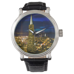 Nachtansicht von San Francisco. Armbanduhr