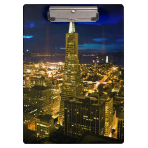 Nachtansicht von San Francisco. Klemmbrett