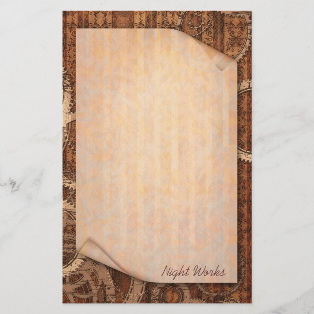 Nachtarbeiten - Steampunk Briefpapier (Vorderseite)