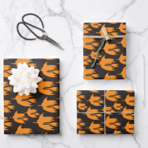 Nachtaufenthaltsreise - nahtloses Halloween-Muster Geschenkpapier Set