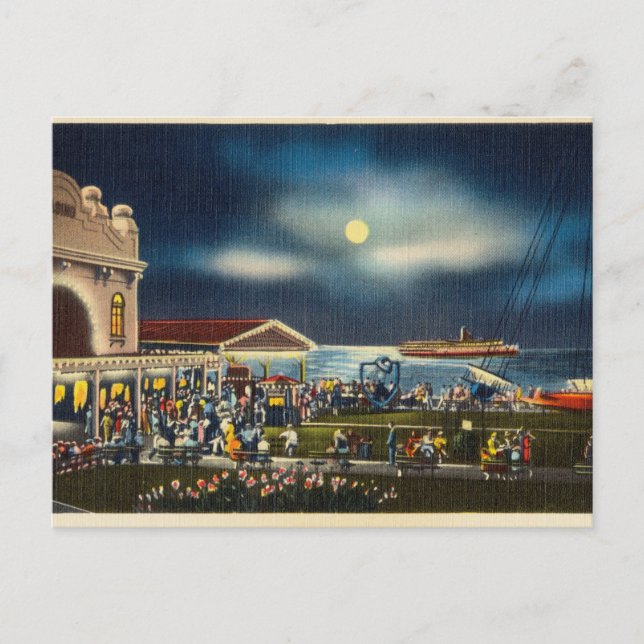 Nachtaufnahme Postkarten Blick aufs Meer (Vorderseite)